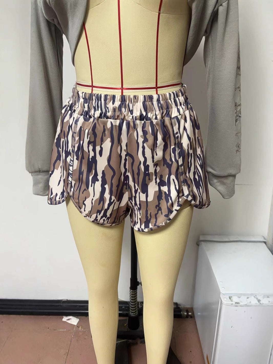 Women's Camouflage Boxer High Waist Shorts