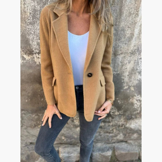 Fashion Personality Female Casual Woolen Blazer