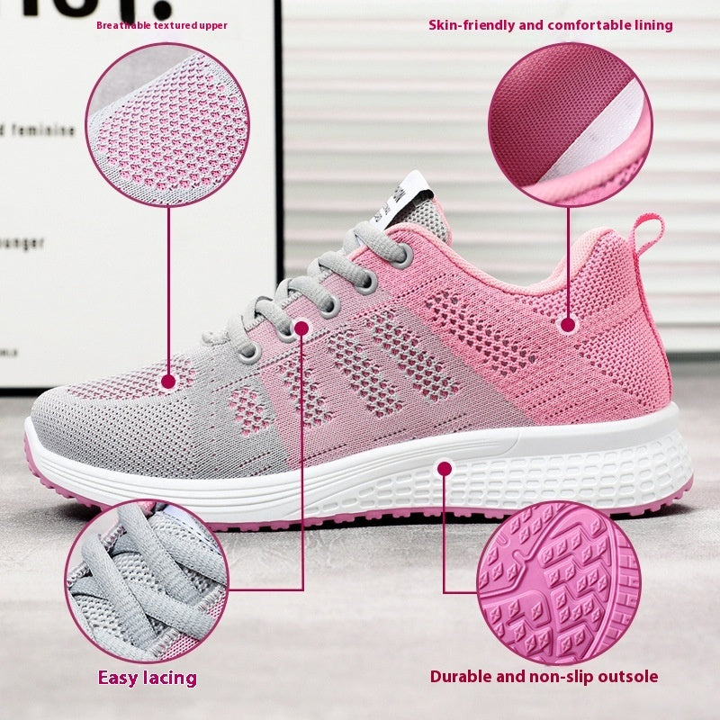 Running Shoes Women's Casual Soft Bottom Breathable Comfortable Fly-knit Sneakers