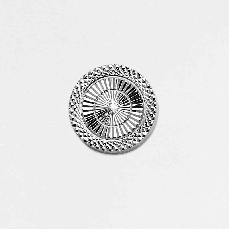 Round Embossed Metal Corsage Collar Buckle Butterfly Clasp Brooch