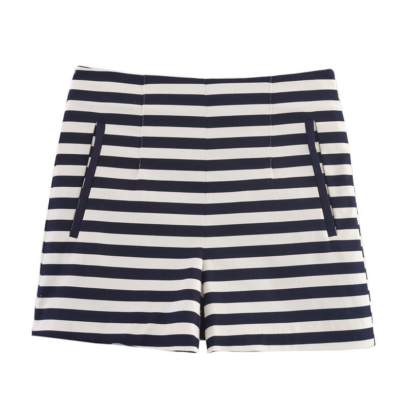 Initial Color High High Waist Casual Loose Shorts
