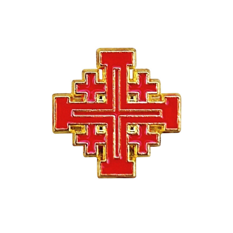 Blessing Brooch Badge Jerusalem Cross