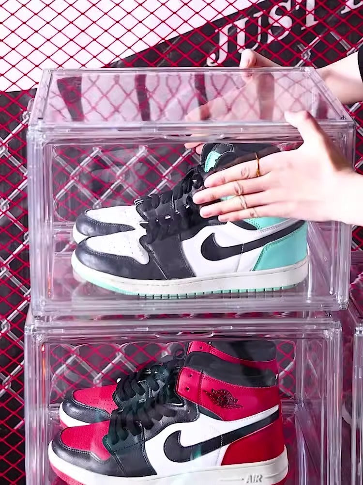 Large Transparent Shoe Box, Acrylic Shoe Box With Lid, Magnetic Side Door, Shoe Storage Box, Shoe Box
