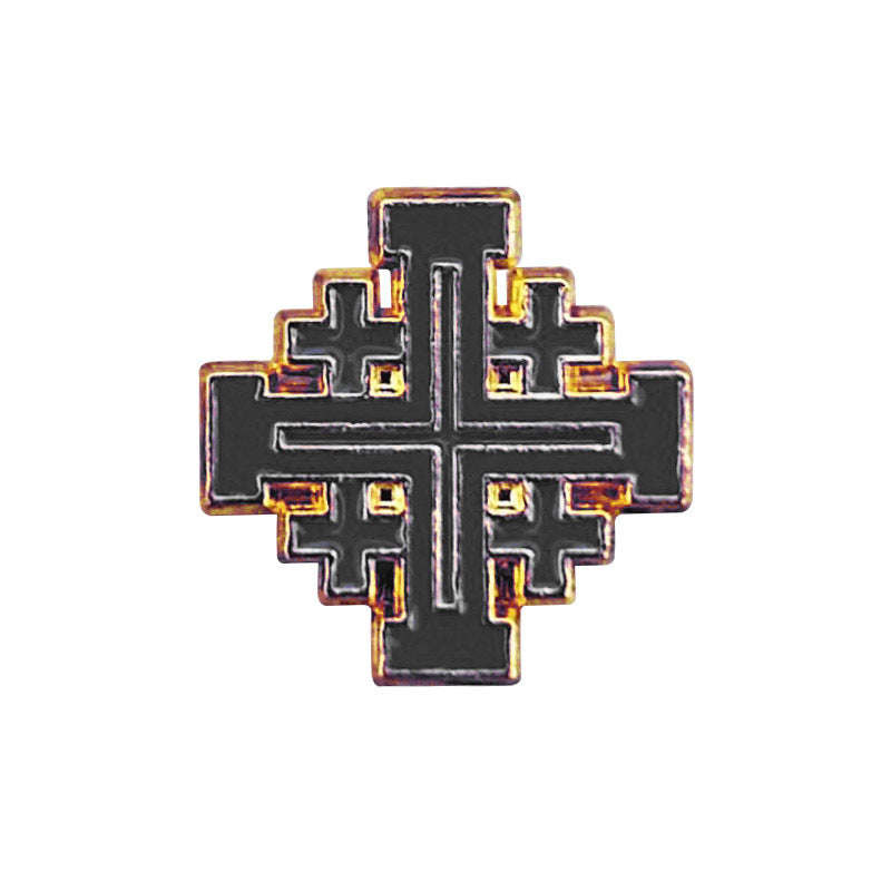 Blessing Brooch Badge Jerusalem Cross