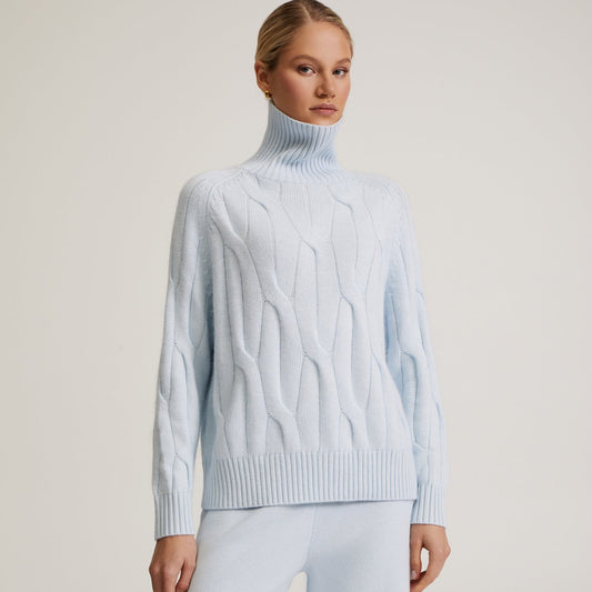 Long Sleeve Autumn And Winter Turtleneck Sweater Women's Two-piece Loose