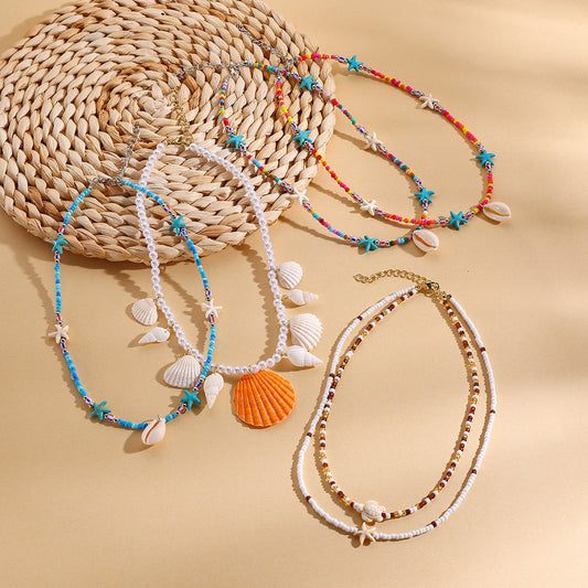 European And American Beaded Necklace Holiday Conch Fashion