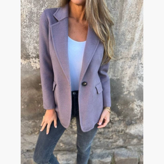 Fashion Personality Female Casual Woolen Blazer
