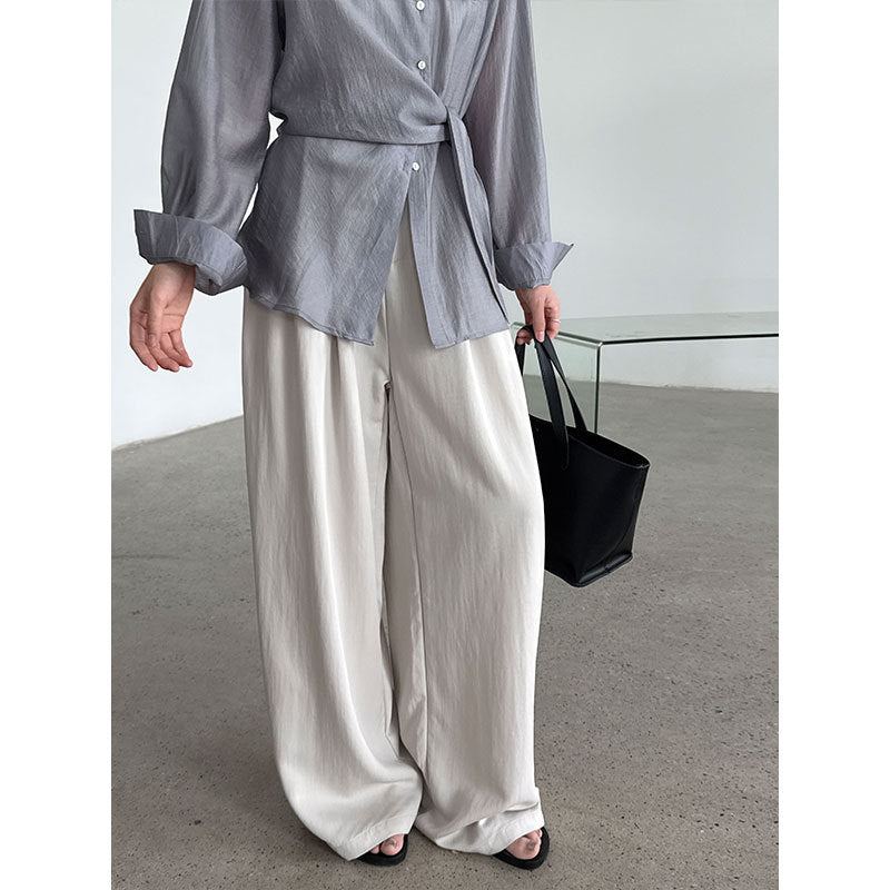 Simple Comfortable Yamamoto High Waist Wide Leg Trousers