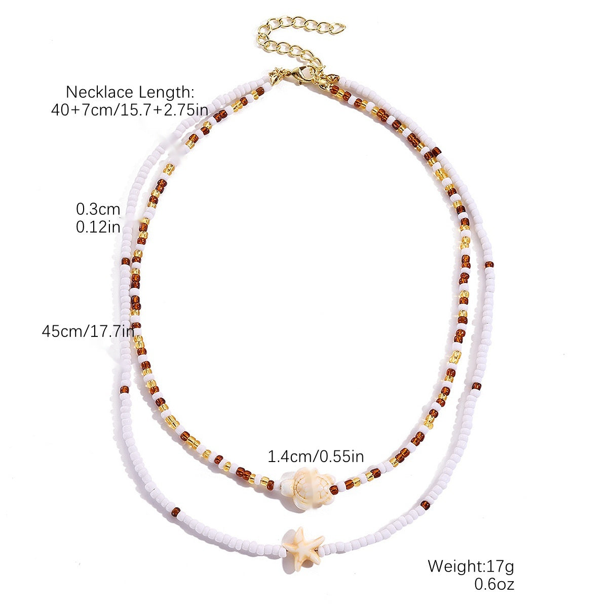 European And American Beaded Necklace Holiday Conch Fashion