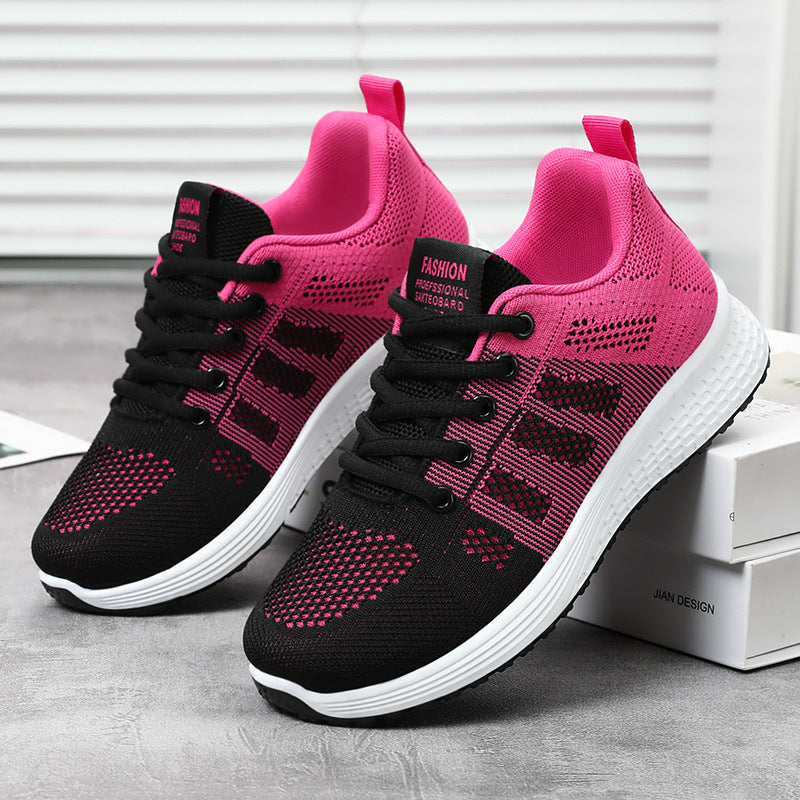 Running Shoes Women's Casual Soft Bottom Breathable Comfortable Fly-knit Sneakers