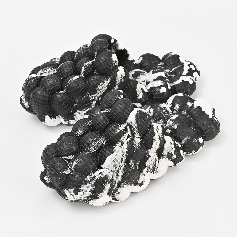 Tie Dye EVA Bubble Slides Platform Slippers Women Summer New Men Foam Sandals Flats Fashion Message Couple Designer Shoes