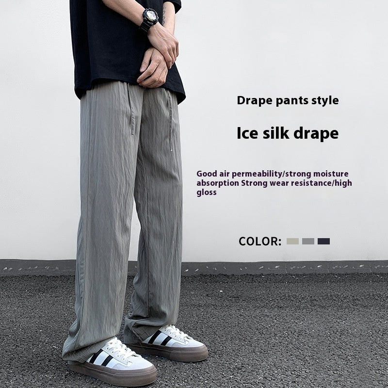 Ice Silk Trousers Casual Draping Yamamoto Pleated Casual