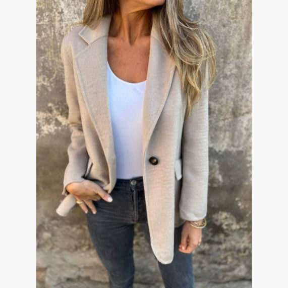 Fashion Personality Female Casual Woolen Blazer
