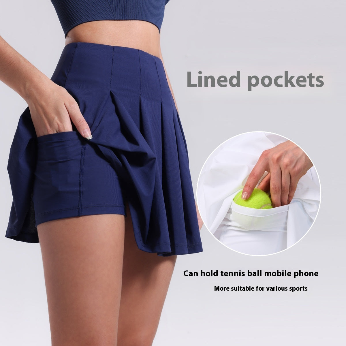 Aerobics High Waist Anti-exposure Running Quick-drying Fitness Yoga Exercise Pleated Tennis Skirt