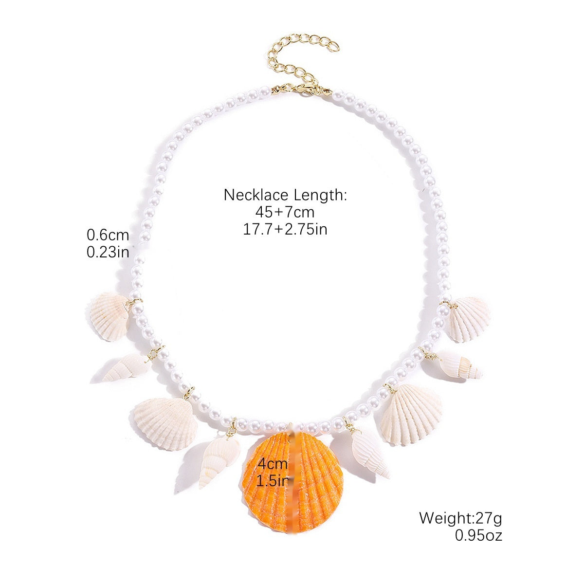 European And American Beaded Necklace Holiday Conch Fashion