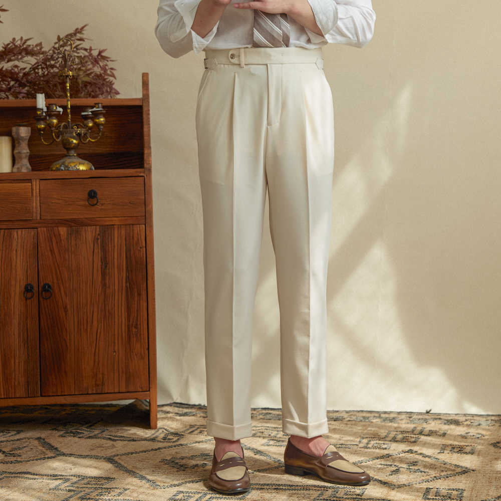 Casual High-waisted Trousers Linen Breathable High Pants