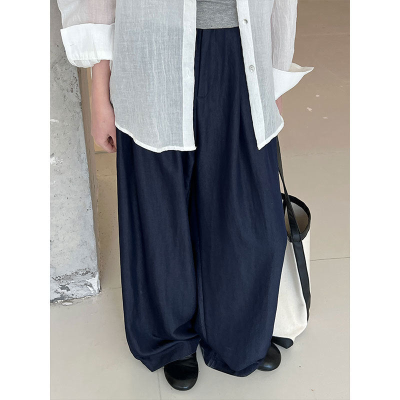 Simple Comfortable Yamamoto High Waist Wide Leg Trousers