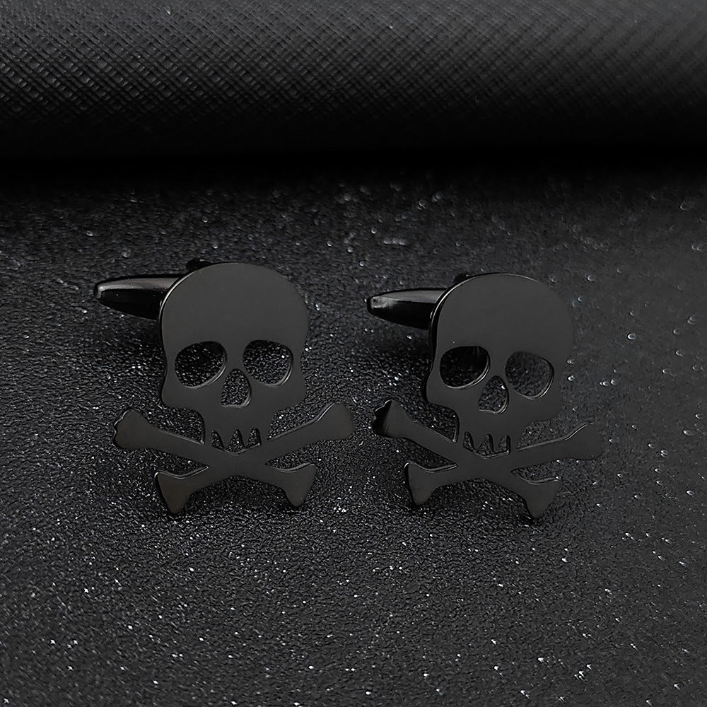 Funny Skull Dark Stainless Steel Hollow Brooch