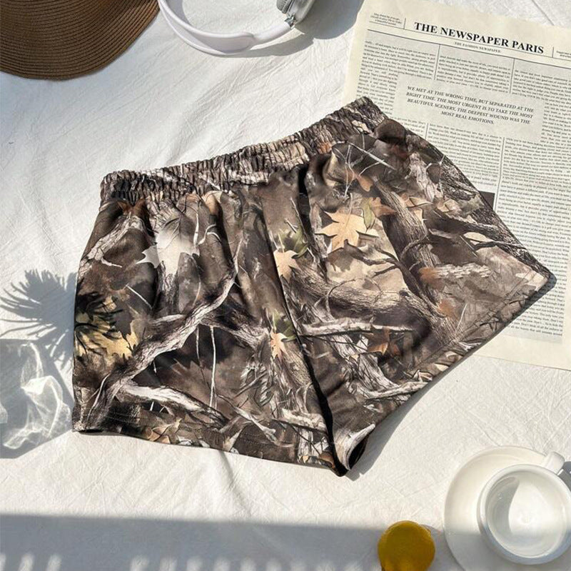 Floral Shorts Stretch Milk Silk Beach Hot Pants