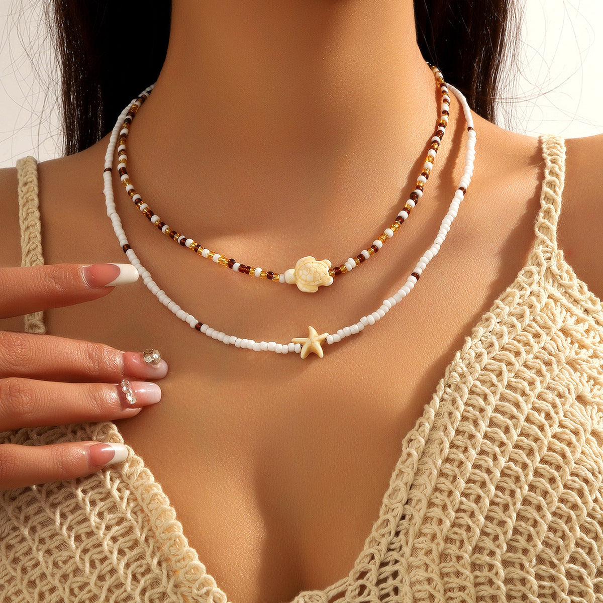 European And American Beaded Necklace Holiday Conch Fashion
