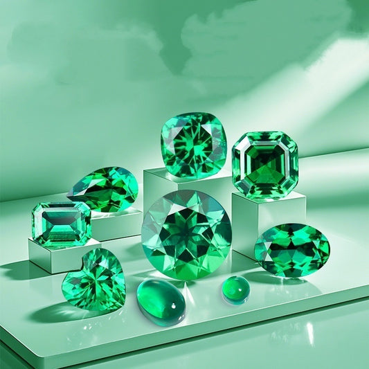 Emerald Green Treasure Shaped Colored Gems