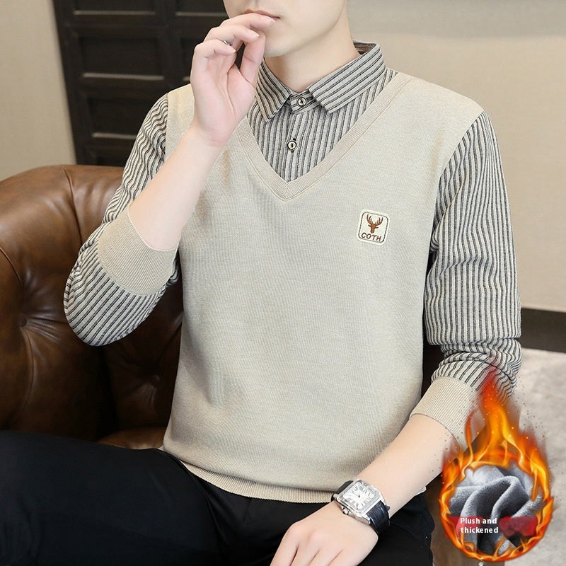 Men's Business Casual All-match Shirt Inner Wear Sweater