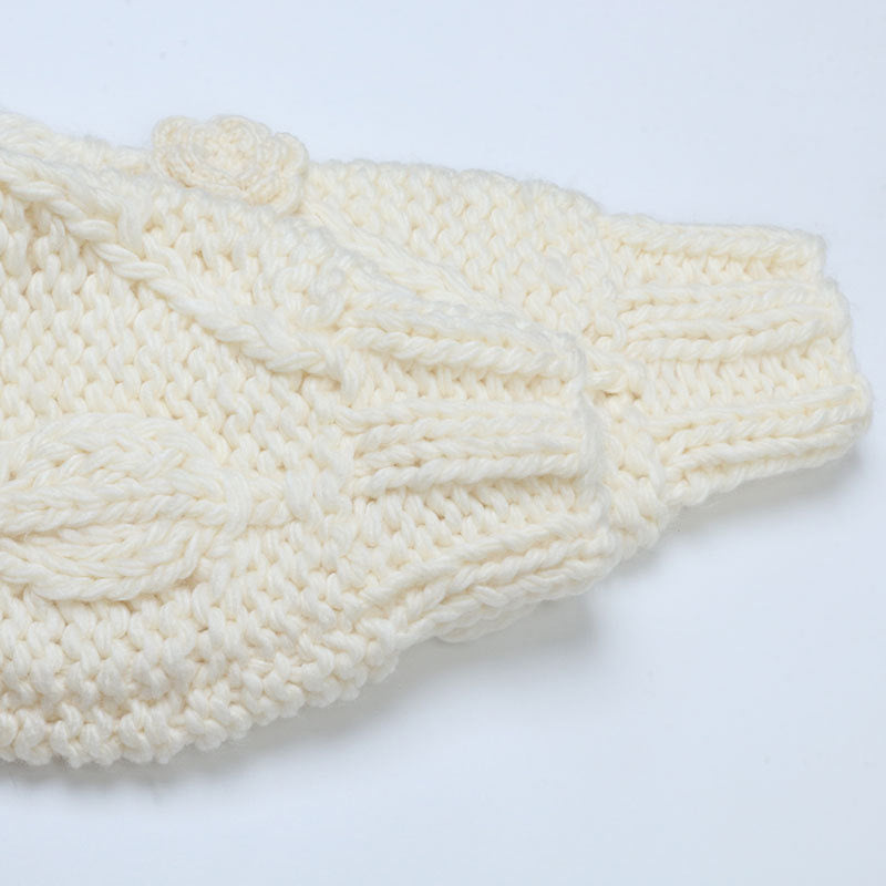Handmade Crochet Batwing Sleeve V-neck Sweater
