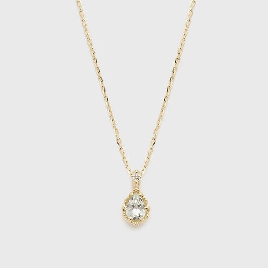 Aquamarine Blue Sky Flower Water Drop Hollow Corrugated Necklace