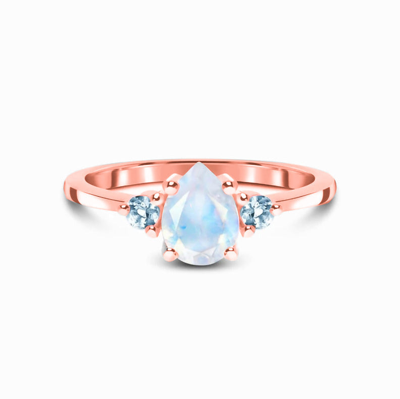 Women's Stylish Simple And Versatile Moonstone Ring