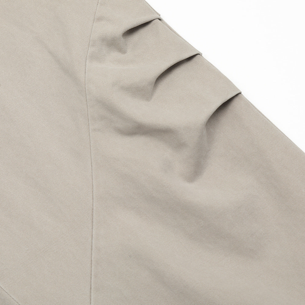 Design Pleated Loose Straight Trousers Men's Overalls