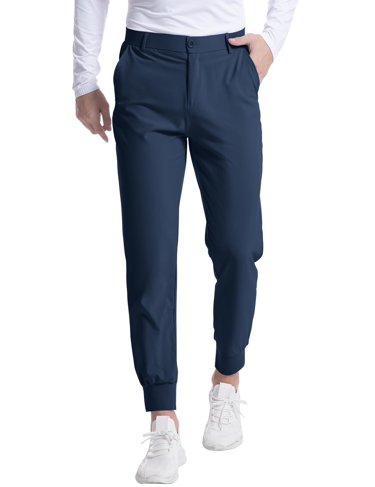 New Men's Stretch Golf Jogging Pocket Slim Trousers